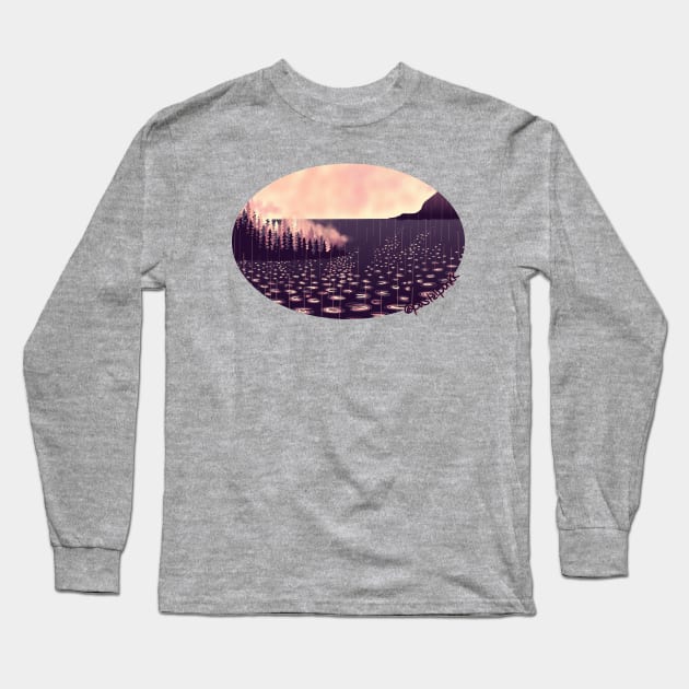 Pink Purple Rainy Ketchikan Long Sleeve T-Shirt by Pastel.Punkk